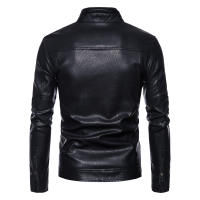 Nuevos hombres Stand Collar Tops Otoño Invierno moda Casual versátil chaqueta de cuero al aire libre suelta simplicidad comodidad abrigo sólido hombres - details 7