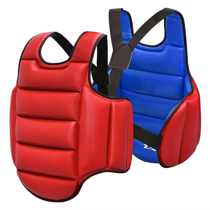 Uniforme de entrenamiento suave para Taekwondo, espuma objetivo, Protector corporal rojo/azul/negro/gris, chaleco de artes marciales, equipo de boxeo Unisex - 1