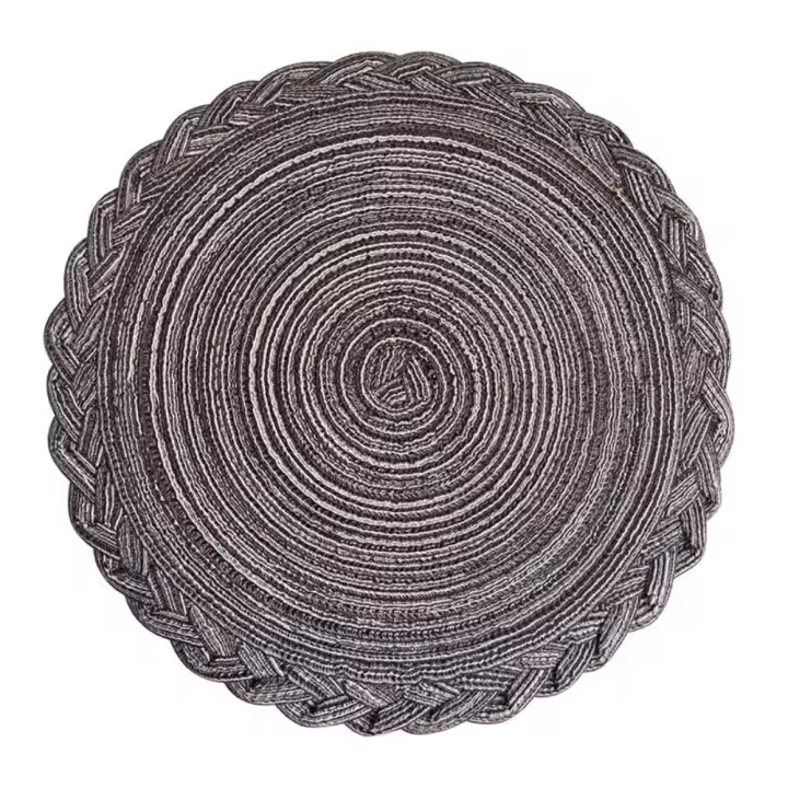 Almohadillas para vajilla, manteles individuales tejidos redondos, manteles individuales trenzados de estilo nórdico antideslizantes, posavasos lavables de 18/30/38cm para Navidad - 1