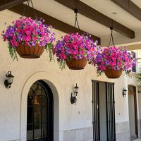 Flores Artificiales Vibrantes Resistentes a Rayos UV, Sin Desvanecimiento, Ideal para Jardines Domésticos, Colgados en Porches, Cajas de Ventana, Patios y Celebraciones Estacionales - details 5