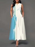Women's Boho Long Dress Elegant Sleeveless Floral Print Casual Beach Party Summer Dress - details 31