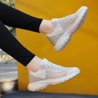 Zapatillas de deporte de moda de las mujeres ahuecadas hacia afuera ultra ligeras grandes de malla transpirable zapatos casuales de los zapatos de las mujeres - details 76