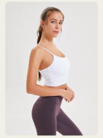 SHINBENE-Top corto de entrenamiento para mujer, sostén deportivo de nailon suave, acolchado, a prueba de sudor, con sujetador incorporado - details 23
