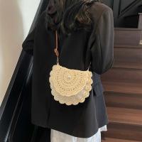 Bolso tejido con hilo de algodón con borde de flores, bolso cruzado de paja Retro ahuecado, bolso tejido de estilo étnico con perlas transpirables para uso diario - details 14