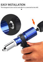 Pistola eléctrica de remachado, remachadora con tuerca y taladro adaptador, herramienta inalámbrica de 2,4mm-4,8mm - details 1