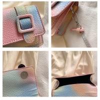 Mini bolso de mensajero pequeño con hebilla de cinturón Retro para mujer, bolso de hombro cuadrado con cadena ligera de cuero PU - details 15