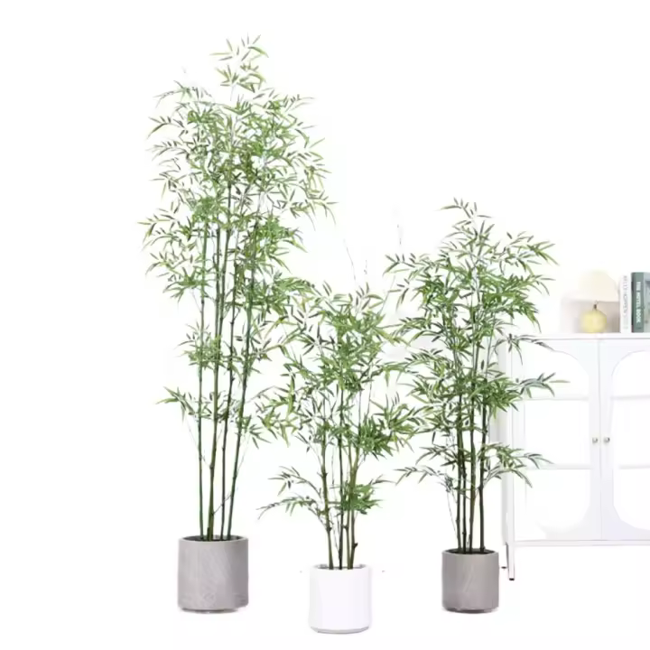 Plantas Artificiales Decorativas - Bambú Artificial 120 cm con Tronco Natural, Árbol Artificial, Planta Artificial Realista, Decoración Hogar - 1