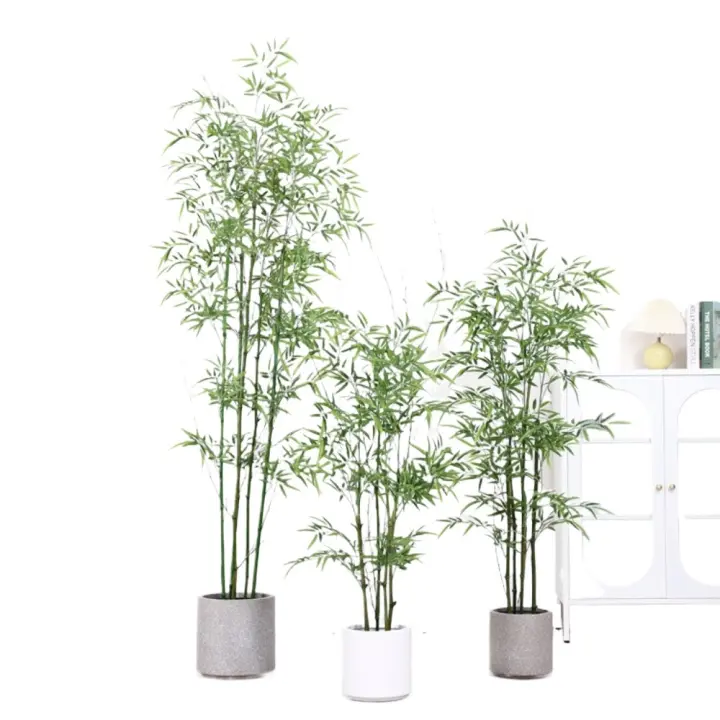 Plantas Artificiales Decorativas - Bambú Artificial 120 cm con Tronco Natural, Árbol Artificial, Planta Artificial Realista, Decoración Hogar - 1