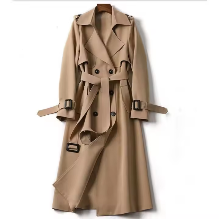 Gabardina de Estilo Británico para Mujer Abrigo de Rodilla para Primavera y Otoño - 1