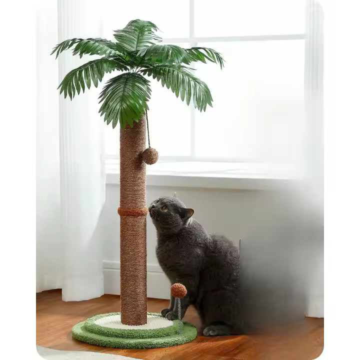 para Gatos PAWZ Road cocoteros, 85 cm de Altura, Poste rascador para Gatos de Interior con Bolas interactivas, marrón - 1