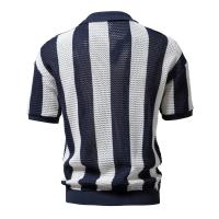 Polos 100% de algodón ahuecados para hombre, Polos de manga corta tejidos con cuello en V transparentes, Polos sexis para hombre, nuevo verano - details 3