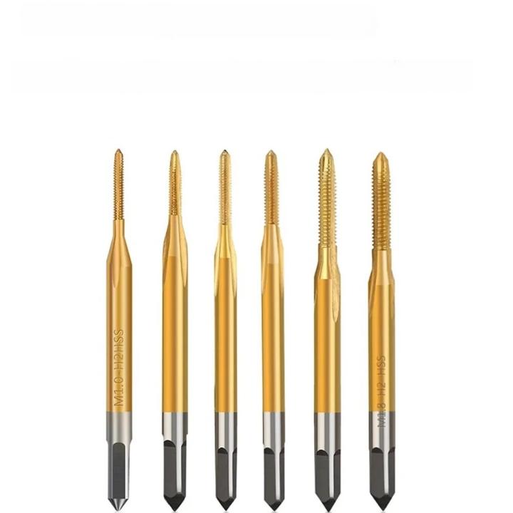 1pc HSS Titanium Coating Screw Tap Drill Bit M1 M1.2 M1.4 M1.6 M1.7 M1.8 Straight Flute Thread Tap Threading Tools For Assemble
