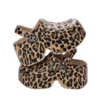 Nuevo modelo 2025 Leopardo Zuecos de Suela Gruesa para Mujer Punta Cerrada Sandalias de Plataforma Gruesa Mujer Verano 2023 Súper Tacón de Cuña Alta Pantuflas Mujer - details 7