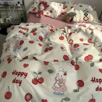 Juego de Ropa de Cama Estilo Coreano para Niños y Niñas Tamaño Twin Queen Funda de Edredón Sábana Plana y Funda de Almohada Moda Hogar Textil para Adultos y Niños - details 2