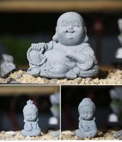 Pequeños monjes budistas, figuritas de budismo tibetano, estatua de piedra de Buda, adorno de coche de jardín, meditación, decoración del acuario del hogar - details 11