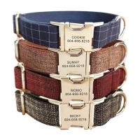 Collar personalizado mascotas, accesorio fibra para cachorros, Correa con placa de identificación y grabado gratis - details 1