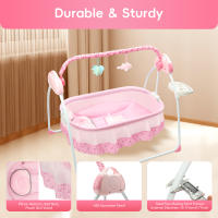Cuna eléctrica con Bluetooth para bebé, cuna mecedora, cama infantil portátil, adecuada para bebés de 0 a 18 meses y dentro de 55,11 libras - details 1