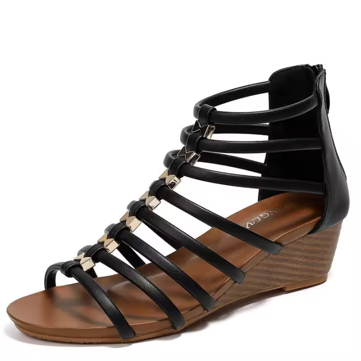 Sandalia cuña mujer nueva de una sola pieza casual moda playa vacaciones sandalias - 1