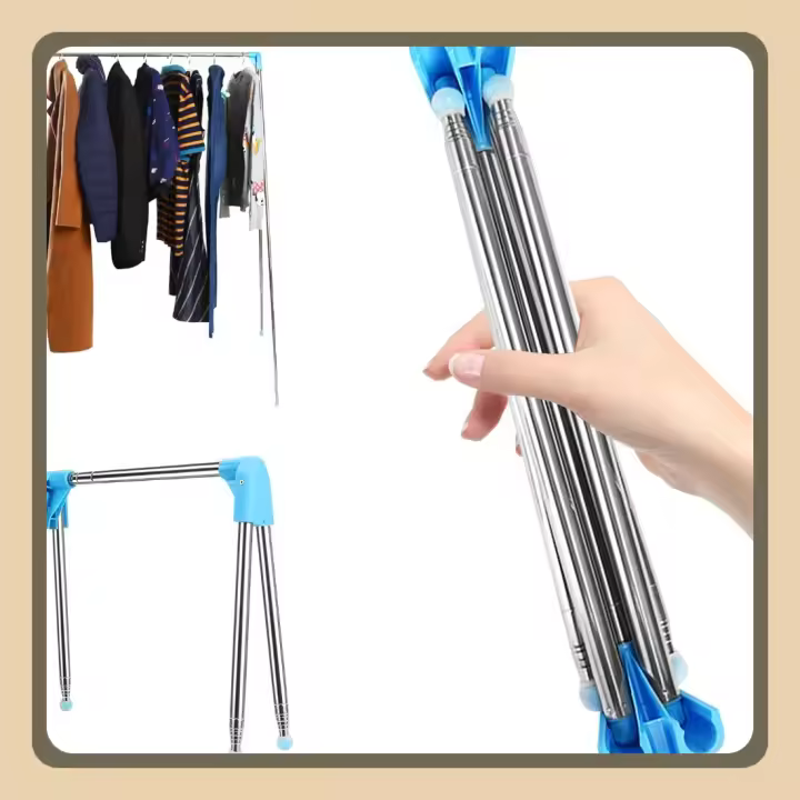 Tendedero Plegable portátil, Perchero retráctil de 13-28 Pulgadas, Soporte de Suelo Plegable, Colgador de Ropa, Perchas para Lavar la Ropa en casa, Camping, Viajes al Aire Libre - 1