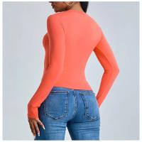 Fishbone Line Camiseta deportiva informal de manga larga para mujer, para Yoga, correr, gimnasio, ajustada, con cuello redondo, Top de entrenamiento - details 14