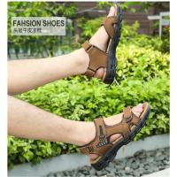 Sandalias cómodas de verano para hombre, zapatos suaves para playa y exterior, transpirables, informales de cuero - details 17