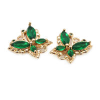 4 Uds. De circonita de latón de Color dorado de 18K, 2 agujeros, dijes de conexión de mariposa, colgantes, collar, pendientes, accesorios de joyería de alta calidad - details 4