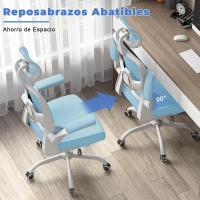 Soporte Lumbar Ajustable Azul Ideal para Oficina en Casa Reposabrazos Abatible Altura Ajustable - details 2