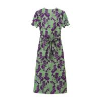 GASL-Elegante Vestido Ajustado con Cuello en V Manga Corta Estampado para Mujer - details 2