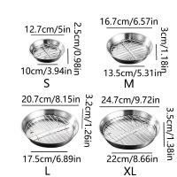 Bandeja para hornear freidora de aire de acero inoxidable 304, bandeja de drenaje Circular de malla elevada antiadherente, juego de 2 piezas resistente al calor - details 0