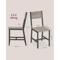 Juego de 2 Sillas de Comedor Marco de Acero, Estilo Industrial Marrón Rústico y Negro Tinta LDC092B01V1 - details 27