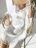 Vestido playero de talla grande para mujer, suave, de ganchillo, falda envolvente para bikini, para trajes de baño, tallas extendidas, elementos esenciales para vacaciones - details 4