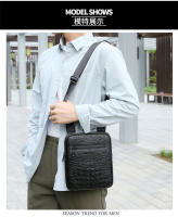 Bolso de Hombro Deportivo y de Ocio Patrón de Cocodrilo en Cuero Bolso Vertical de Moda Retro - details 14
