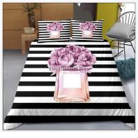 Juego de ropa de cama con Perfume personalizado, funda de edredón rosa con flores, ropa de cama, regalo romántico de moda - details 9