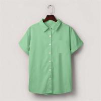 Blusa lisa de manga corta para mujer, camisa informal de un solo pecho, de moda - details 23