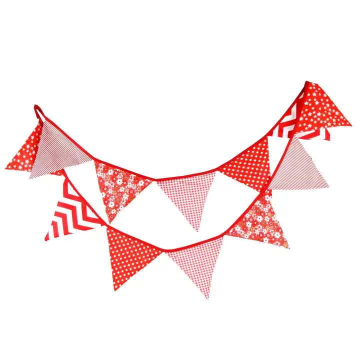 Pancarta de algodón de 10,5 pies para celebración, banderas reutilizables para Festival triangular, decoración para fiesta de cumpleaños, Halloween, aniversario de Navidad - 1