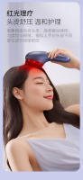 Cabeza delfín cargando pelo liso peine de masaje hogar luz roja cuero cabelludo inalámbrico masajeador de vibración meridiano - details 7