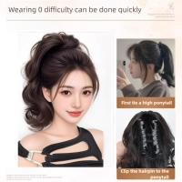 Extensiones de cola de caballo, Clip de garra, peluca de cola de caballo, Clip en Natural, corto, ondulado, rizado, cola de caballo falsa y esponjosa, postizo para uso diario - details 4