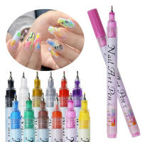 Juego de bolígrafos de Gel para manicura, pincel delineador de pintura de 0,7mm, resistente al agua, marcador de colores - details 6
