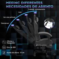 Silla de Juegos Ergónómica Silla de Oficina con Masajeador Carga de 150kg Ajustable Altura - details 15