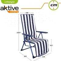 Playa Plegable de alumnio y textileno, multiposición 5 Posiciones, Peso máximo soportado 110kg, antivuelco, Medidas 75 x 63 x 43/114 cm, hamacas Plegables - details 8