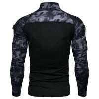 Camiseta de Hombre al Estilo Europeo con Bolsillo de Cuello Empalmado Camuflaje de Fitness para Exteriores Material Exterior de Poliéster - details 6