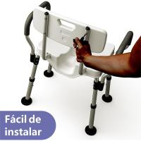 Silla de Baño Resistente Taburete con Resalto, Recorte, Asiento Antideslizante en Forma de U, Altura Ajustable para Ancianos, Discapacitados, Mujeres Embarazadas - details 6