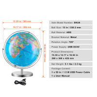 SucceBuy Globo terráqueo iluminado de 13 pulgadas - Educativo y con luz nocturna de constelación - details 0