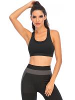 Tops cortos cruzados para mujer, camisa deportiva negra de manga corta para Yoga - details 2