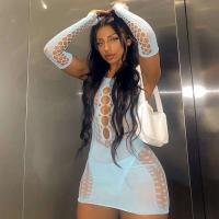 Conjunto de ropa de dormir exótica para mujer, ropa de dormir sexy, vestido transparente a cuadros, muñeca hueca, vestido de noche - details 2
