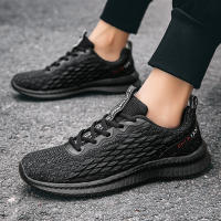 Zapatillas de correr para hombre, zapatos deportivos informales de malla transpirable, ligeros, sin cordones, suela suave, Color Rojo - details 13