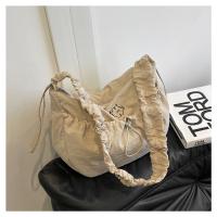 Bolso de hombro plisado de nailon a la moda, bolso cruzado con cordón de estilo coreano de Color sólido, bolso de mano ligero de gran capacidad para niñas - details 3