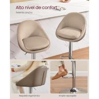 Taburete de Barra Ajustable en Altura Giratorio 360° Silla de Cocina con Resalto Base de Acero - details 10