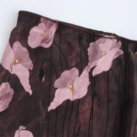 OUWU- Media Falda De Mujer Estilo Retro Elegante Textura Impresa Otoño Nueva Media Falda Midi - details 5