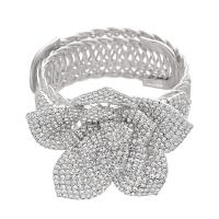 Brazalete de flores brillantes, cadena para el brazo, brazalete ajustable con diamantes de imitación, pulseras de aleación de cristal, brazalete de flores para la parte superior del brazo, para fiesta - details 7